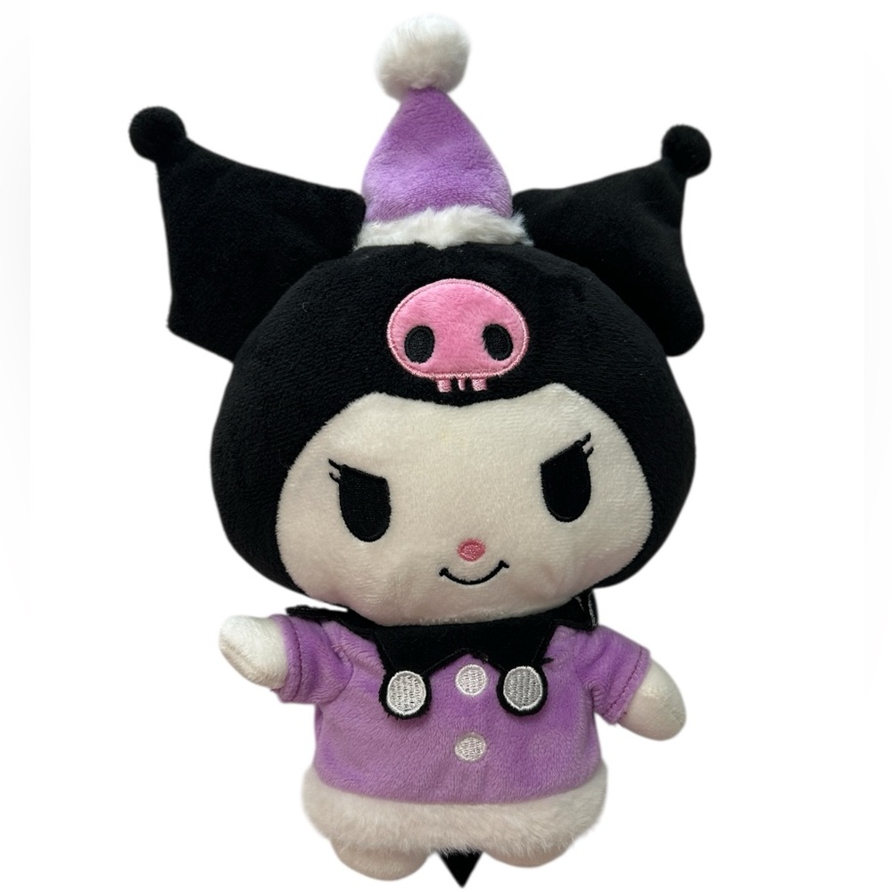 2023 Sanrio Kuromi Holiday Outfit 11” Soft Plush Stuffed Toy Christmas Santa